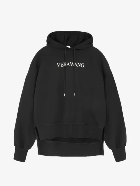 Vera Wang logo-print oversized cotton hoodie