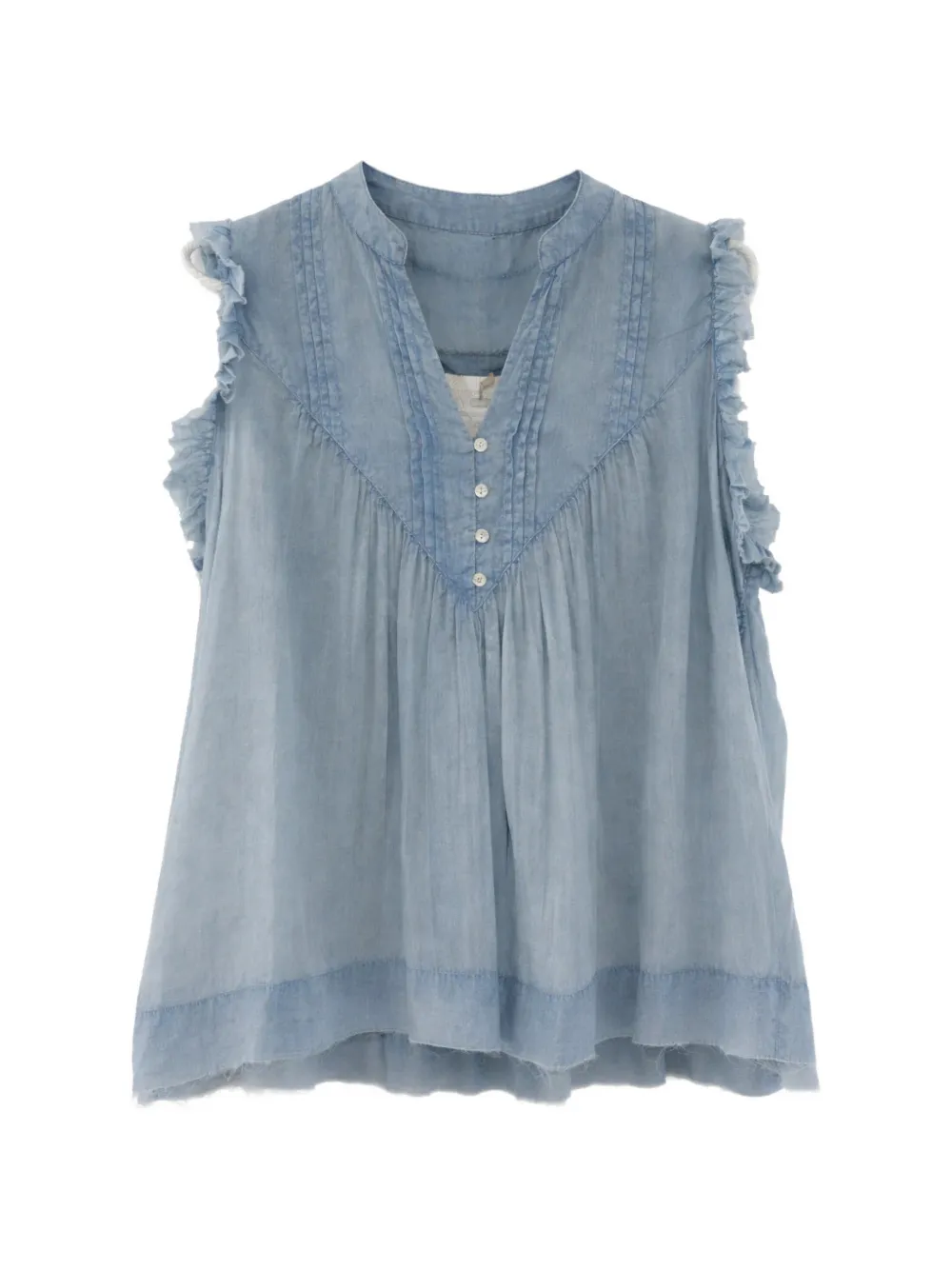Pahiesa Formentera Pleated Ruffled Shirt In Multi