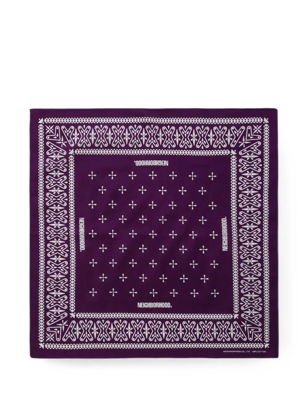 Neighborhood Bandana con motivo a croce - Viola
