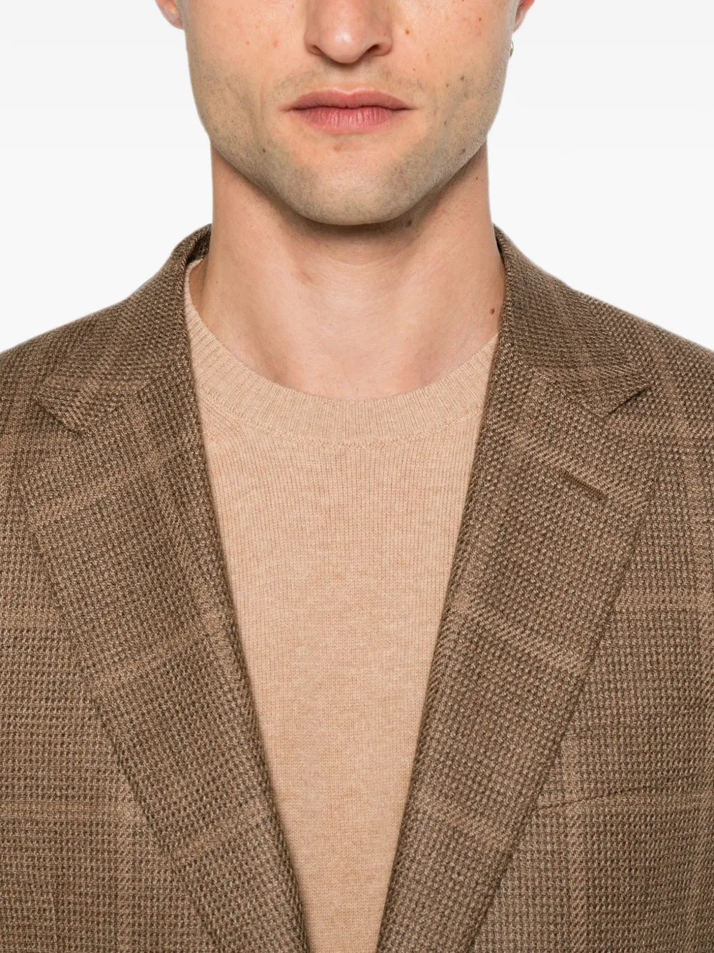 Canali Jack met enkele rij knopen Bruin
