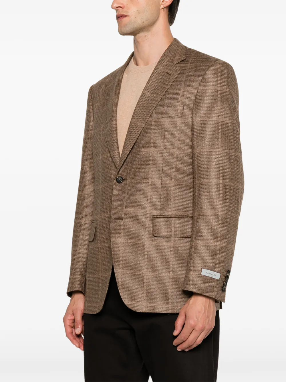 Canali Jack met enkele rij knopen Bruin