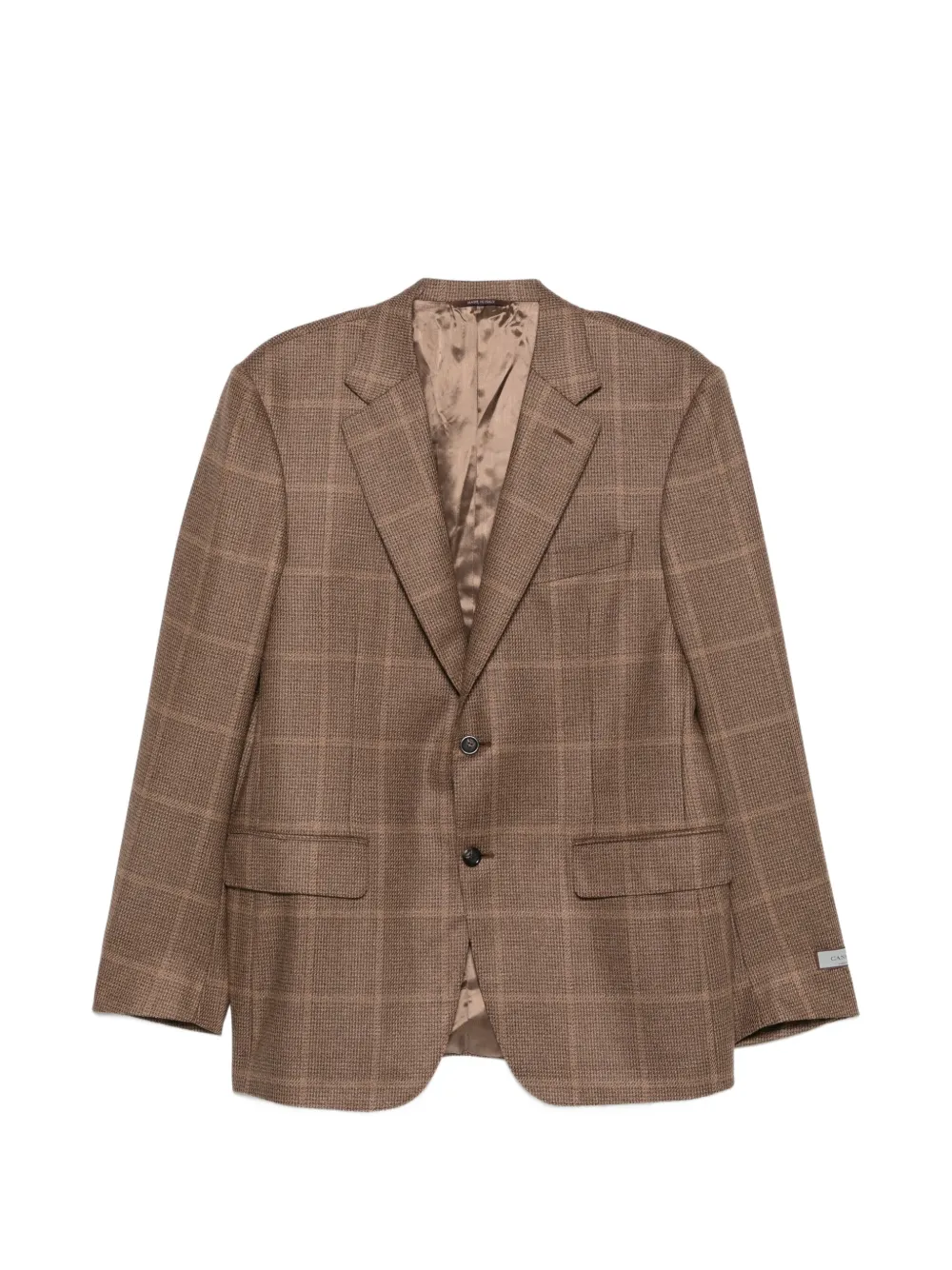 Canali check-pattern single-breasted jacket | Brown | Image 1