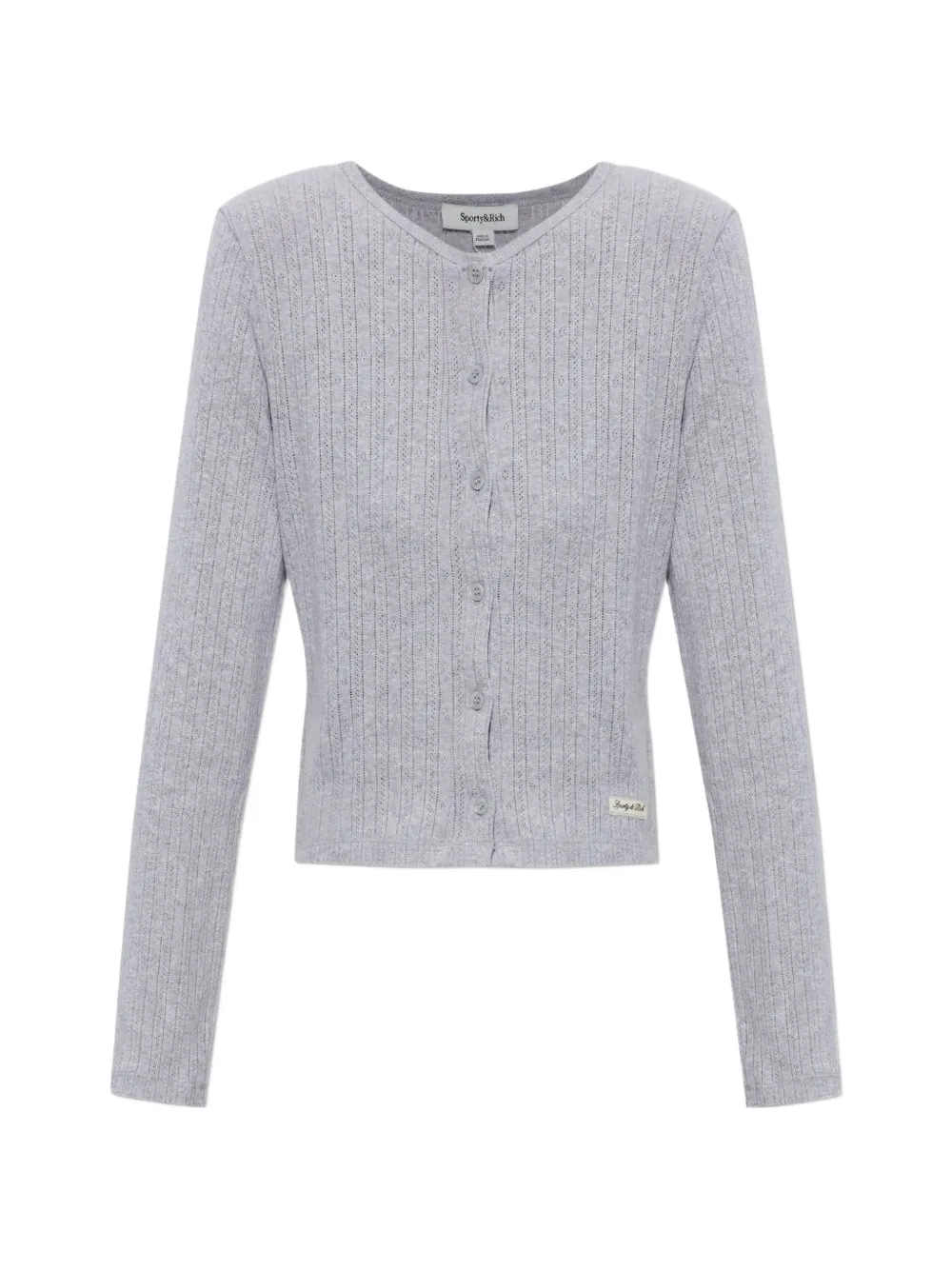 Sporty & Rich pointelle-knit button-up cardigan - Grigio