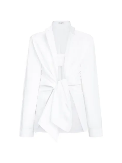 Alaïa camisa con detalle de nudo