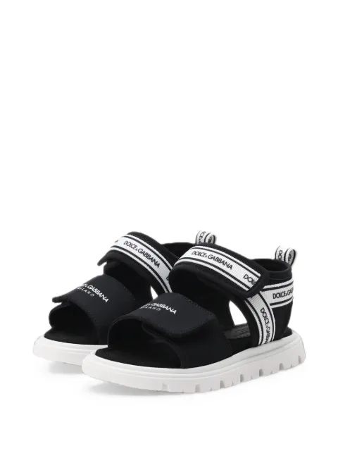 Dolce & Gabbana Kids logo-print touch-strap sandals