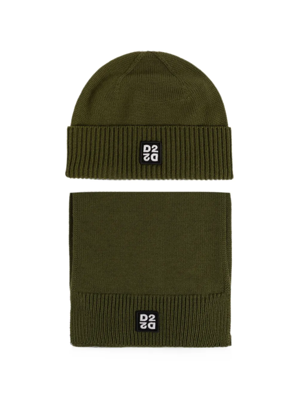 DSQUARED2 logo-patch knit set - Verde