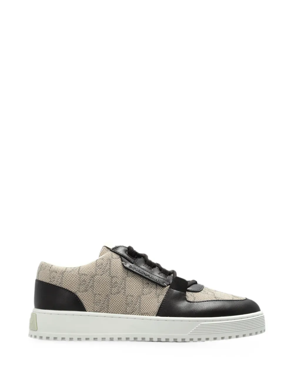 Emporio Armani Sneakers met monogram-print en vlakken Beige