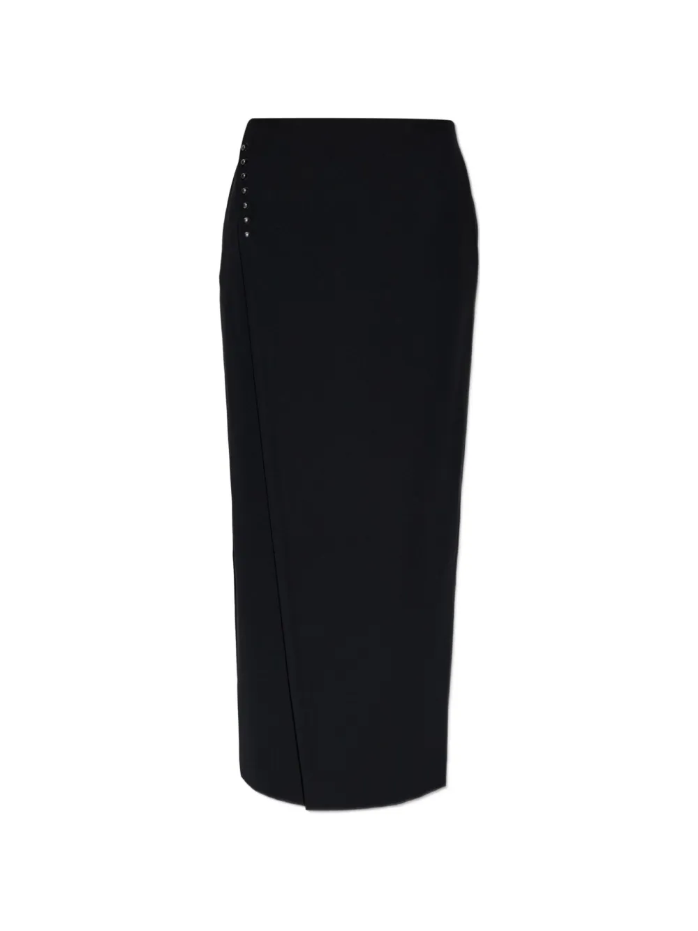 Emporio Armani stud-embellished wrap-maxi skirt - Nero