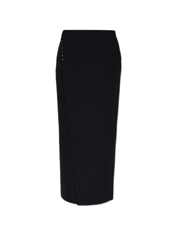 Emporio Armani Stud-embellished Wrap-maxi Skirt in Black