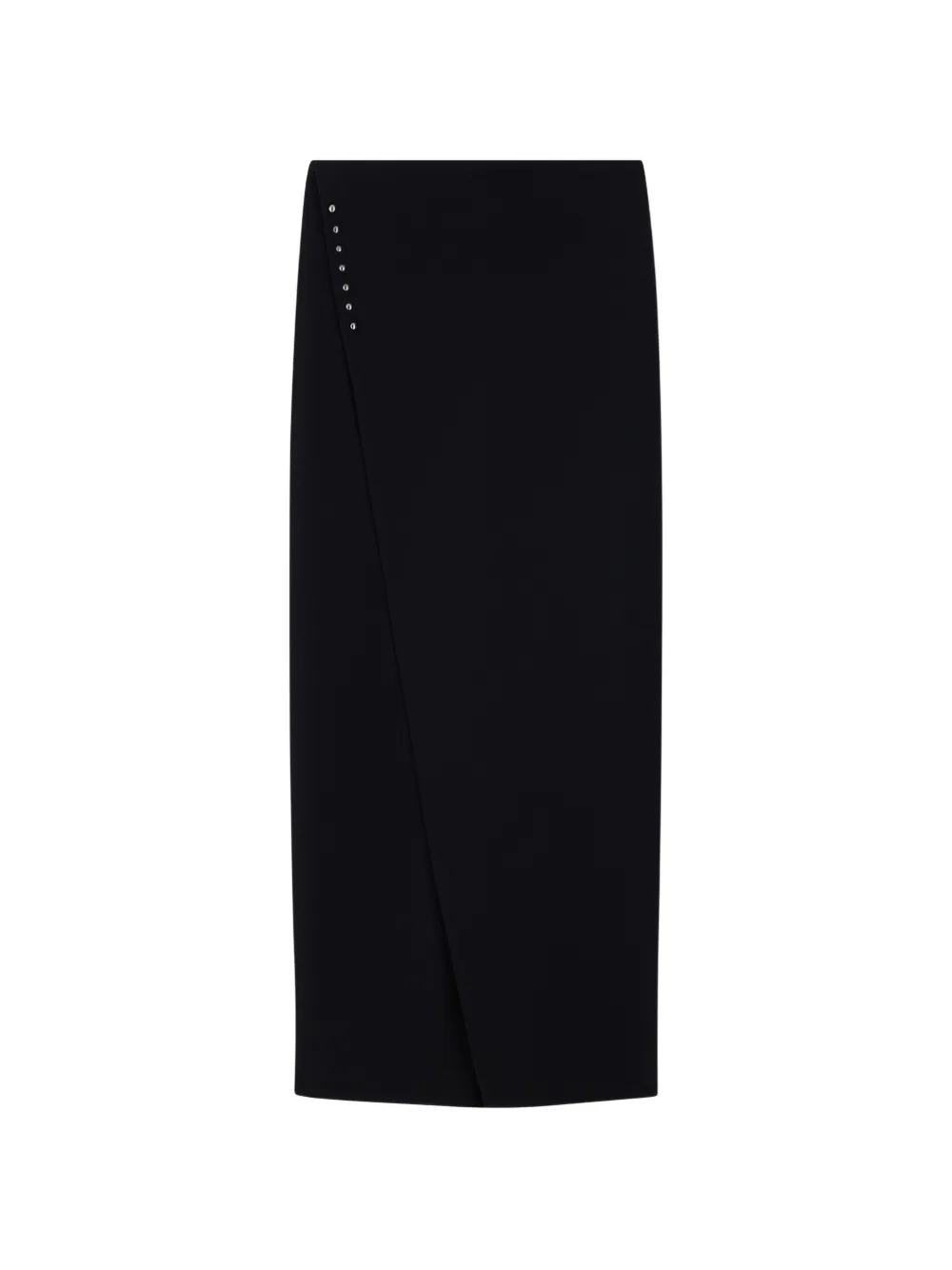 Emporio Armani stud-embellished wrap-maxi skirt - Nero