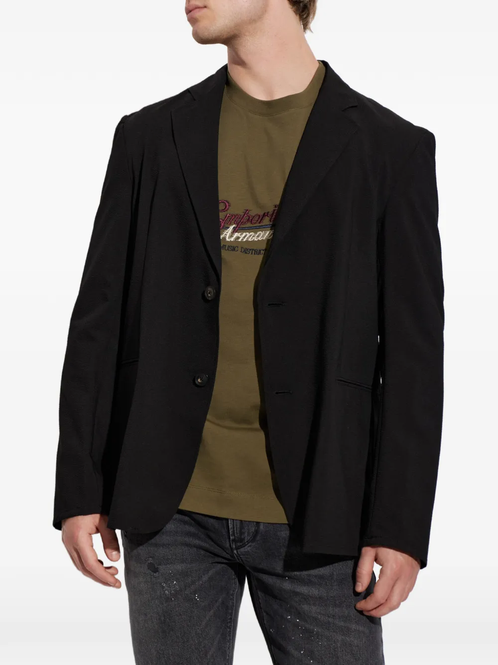 Emporio Armani Blazer met dubbele opening Zwart