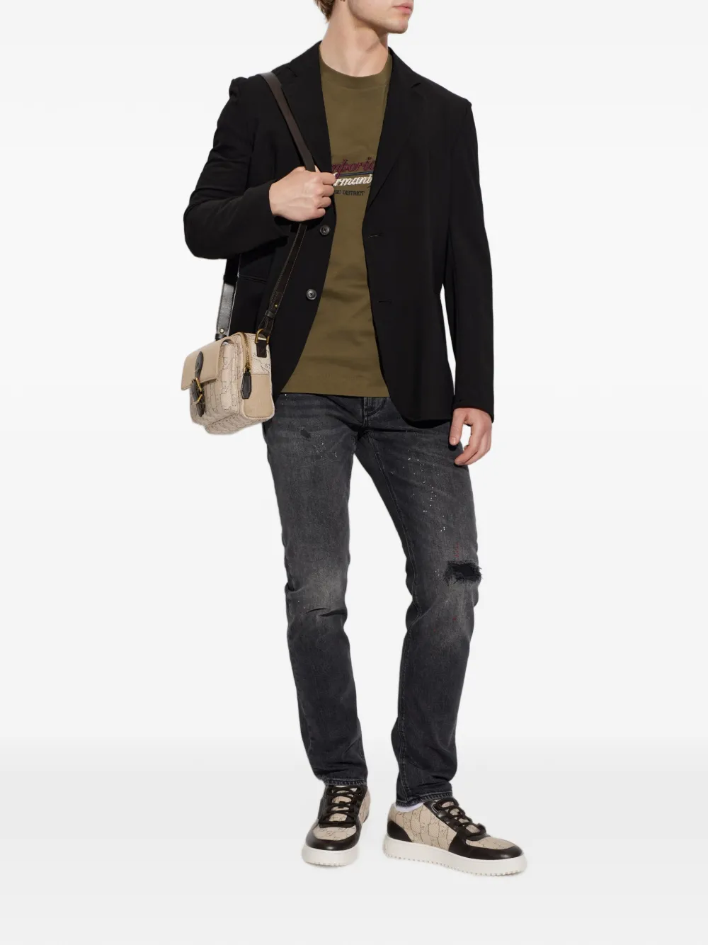 Emporio Armani Blazer met dubbele opening Zwart