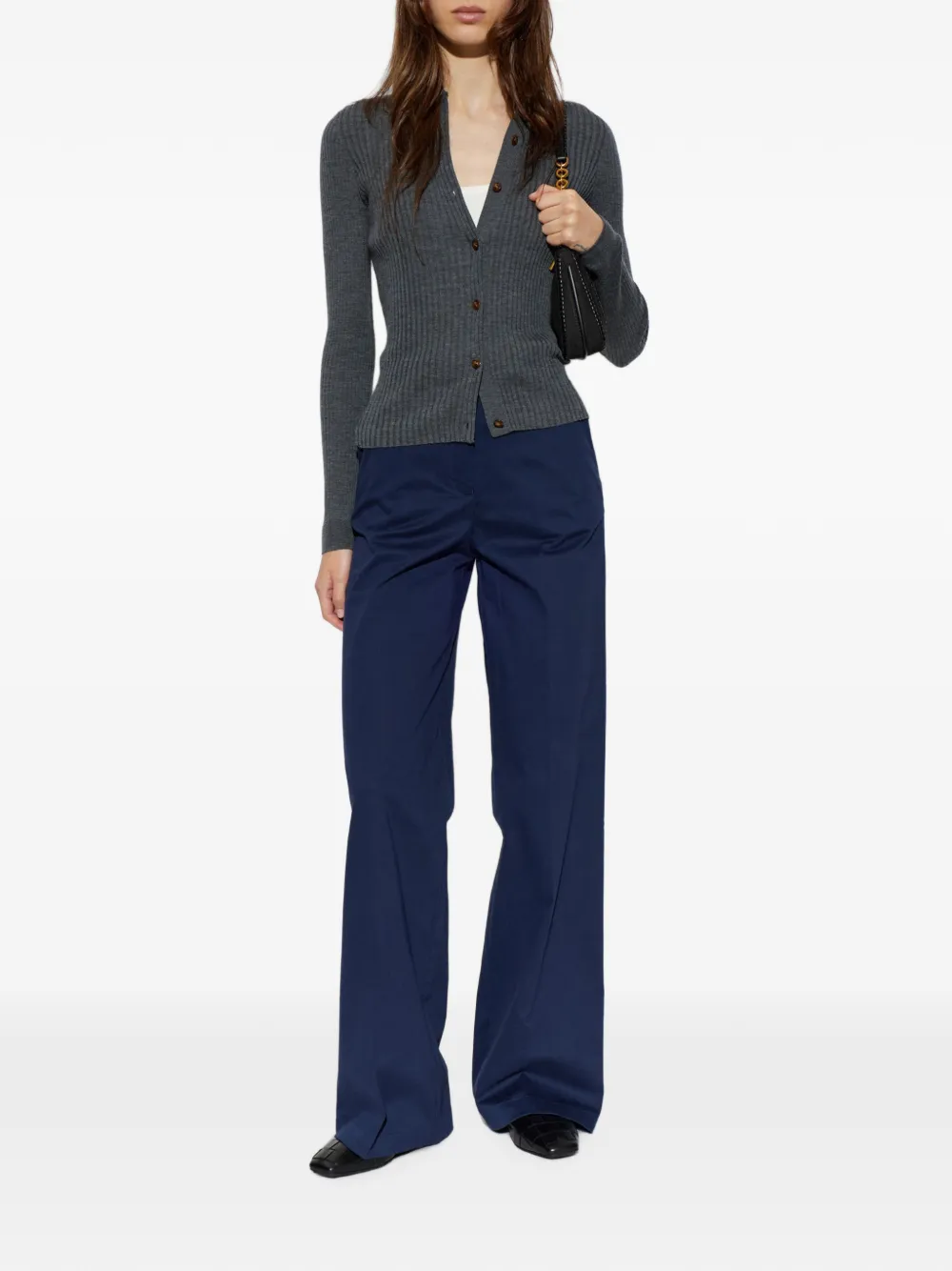 Emporio Armani Broek met wijde pijpen Blauw