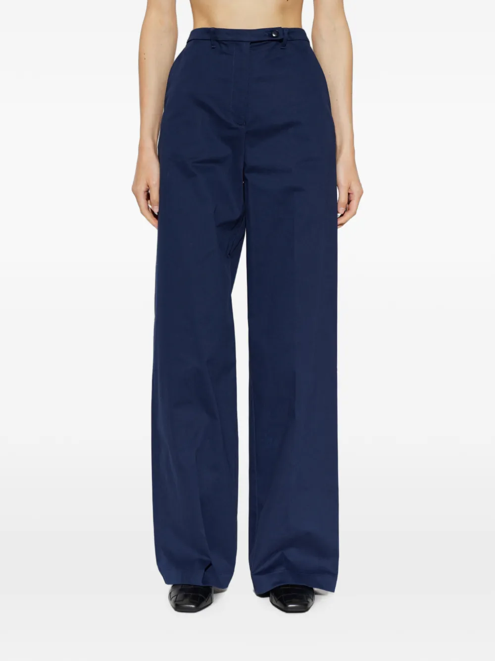 Emporio Armani Broek met wijde pijpen Blauw