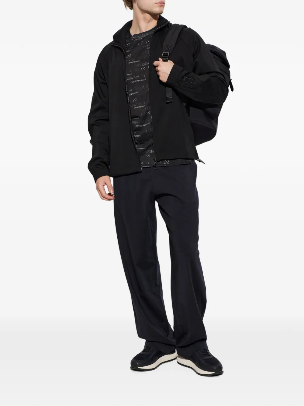 Emporio Armani Vest met geborduurd logo Zwart
