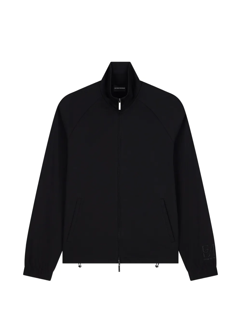 Emporio Armani logo-embroidered zip-up cardigan - Nero
