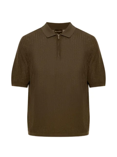 Emporio Armani Camisa polo de tricô com zíper