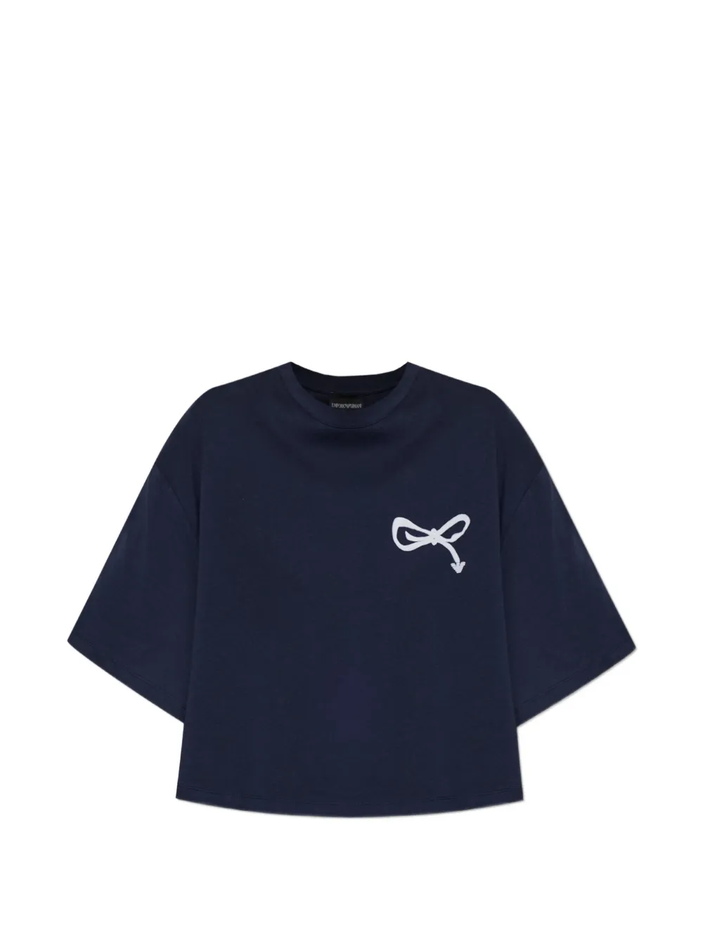 Emporio Armani Bow-detail T-shirt In Blue