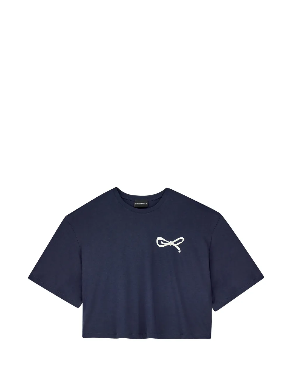 Emporio Armani bow-detail T-shirt - Blu