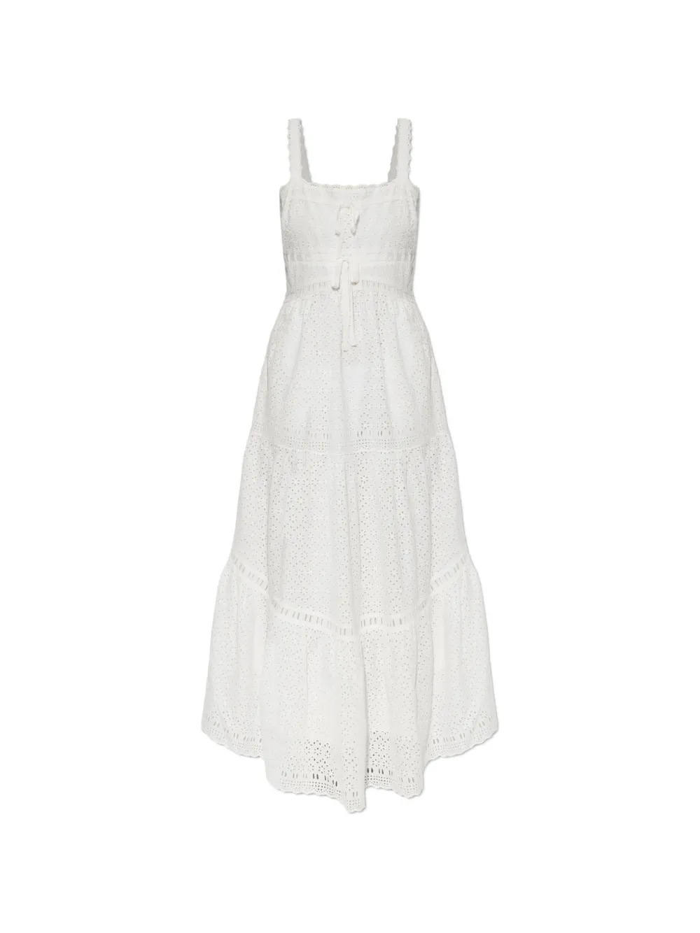 Ulla Johnson broderie-anglaise tiered maxi dress - Bianco