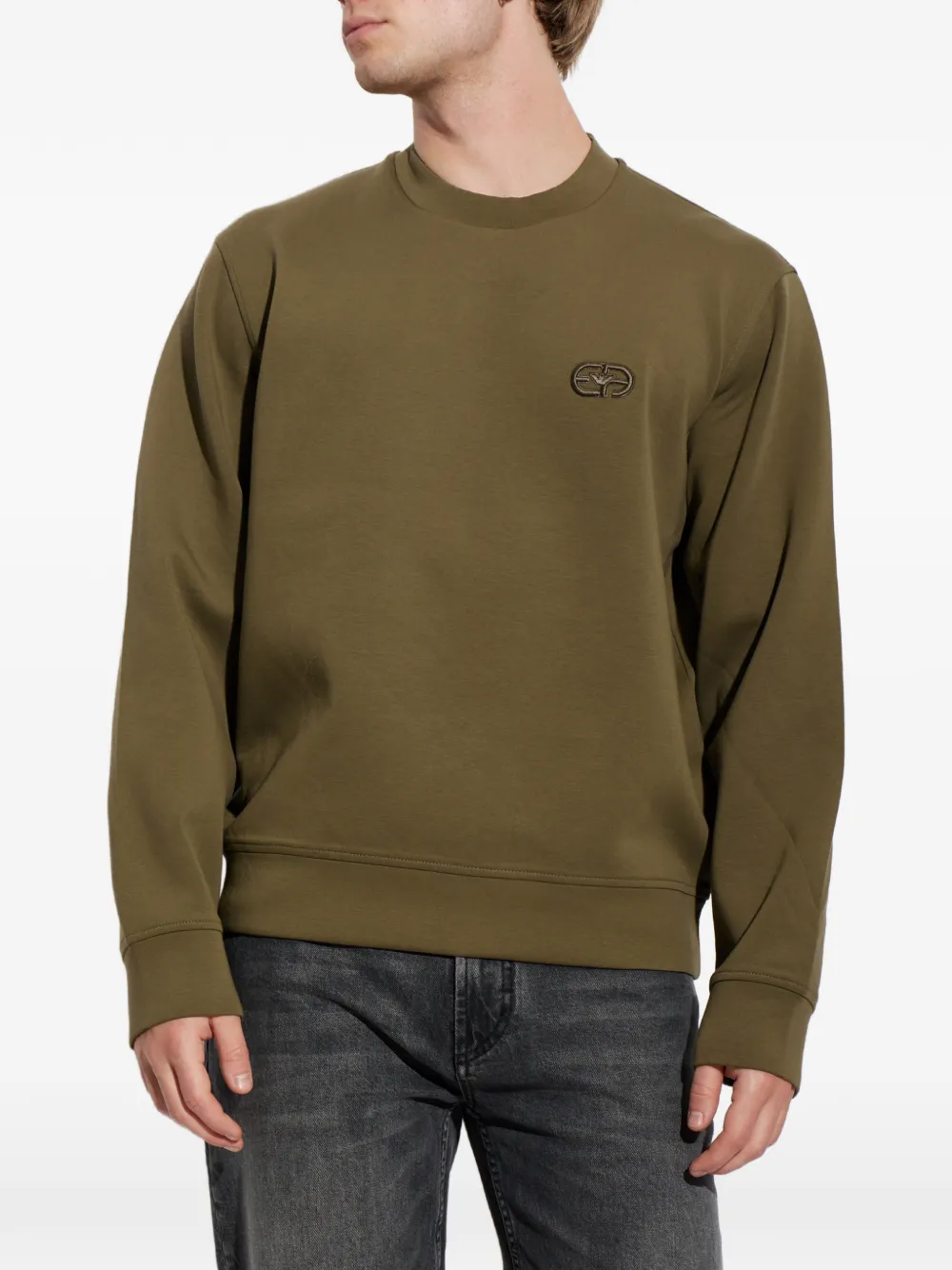 Emporio Armani Sweater met geborduurd logo Groen