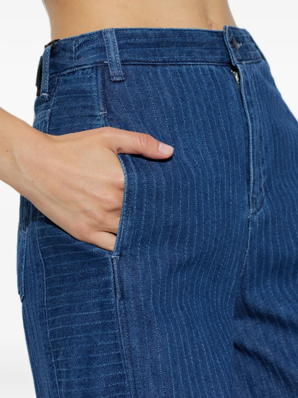 Emporio Armani Jeans met visgraatpatroon en striksluiting Blauw