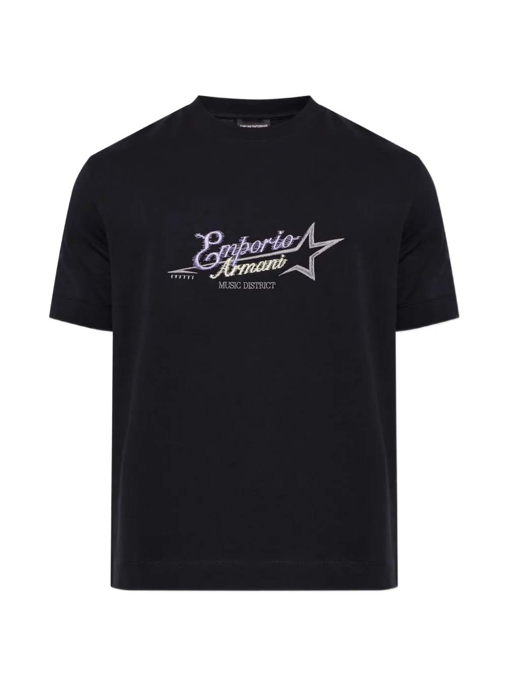 Emporio Armani logo-embroidered T-shirt - Nero