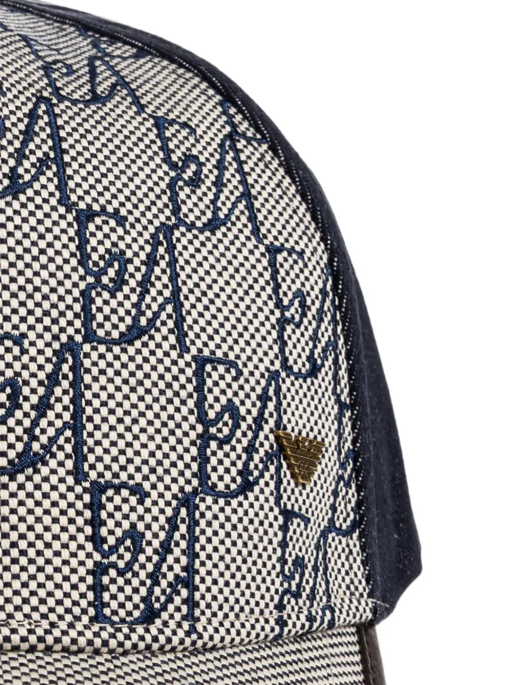 Emporio Armani Honkbalpet met geborduurd monogram Blauw