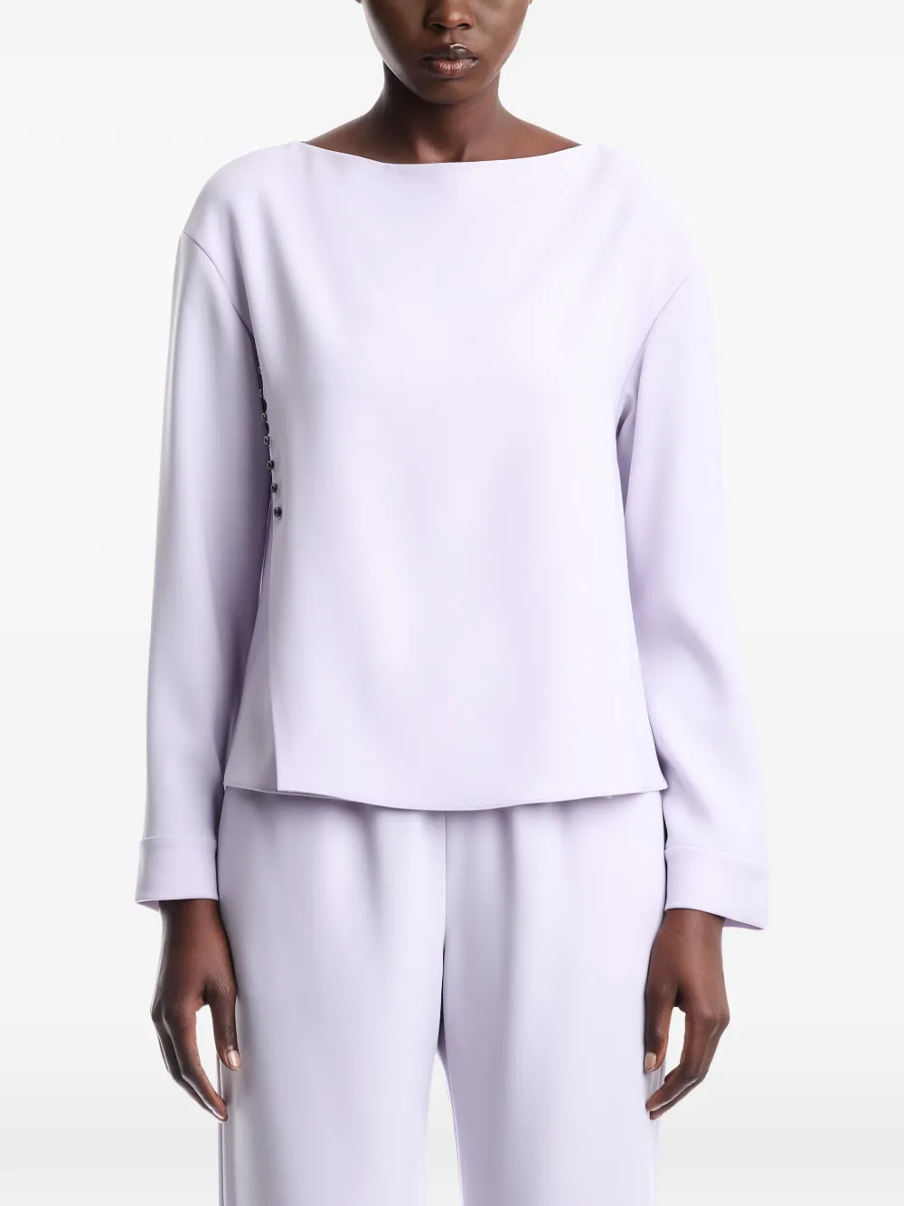 Emporio Armani button-detail long-sleeve blouse - Viola