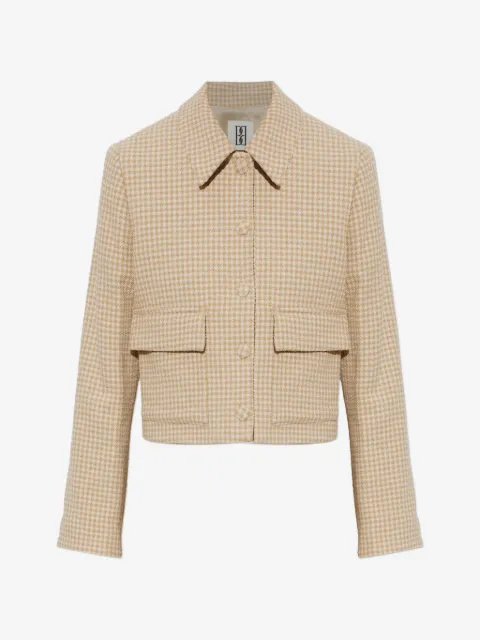 By Malene Birger Annie houndstooth-pattern cropped jacket 