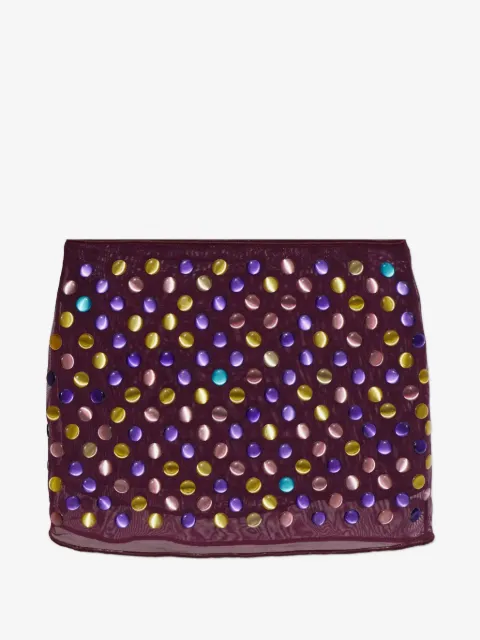 Oséree minifalda de malla con apliques