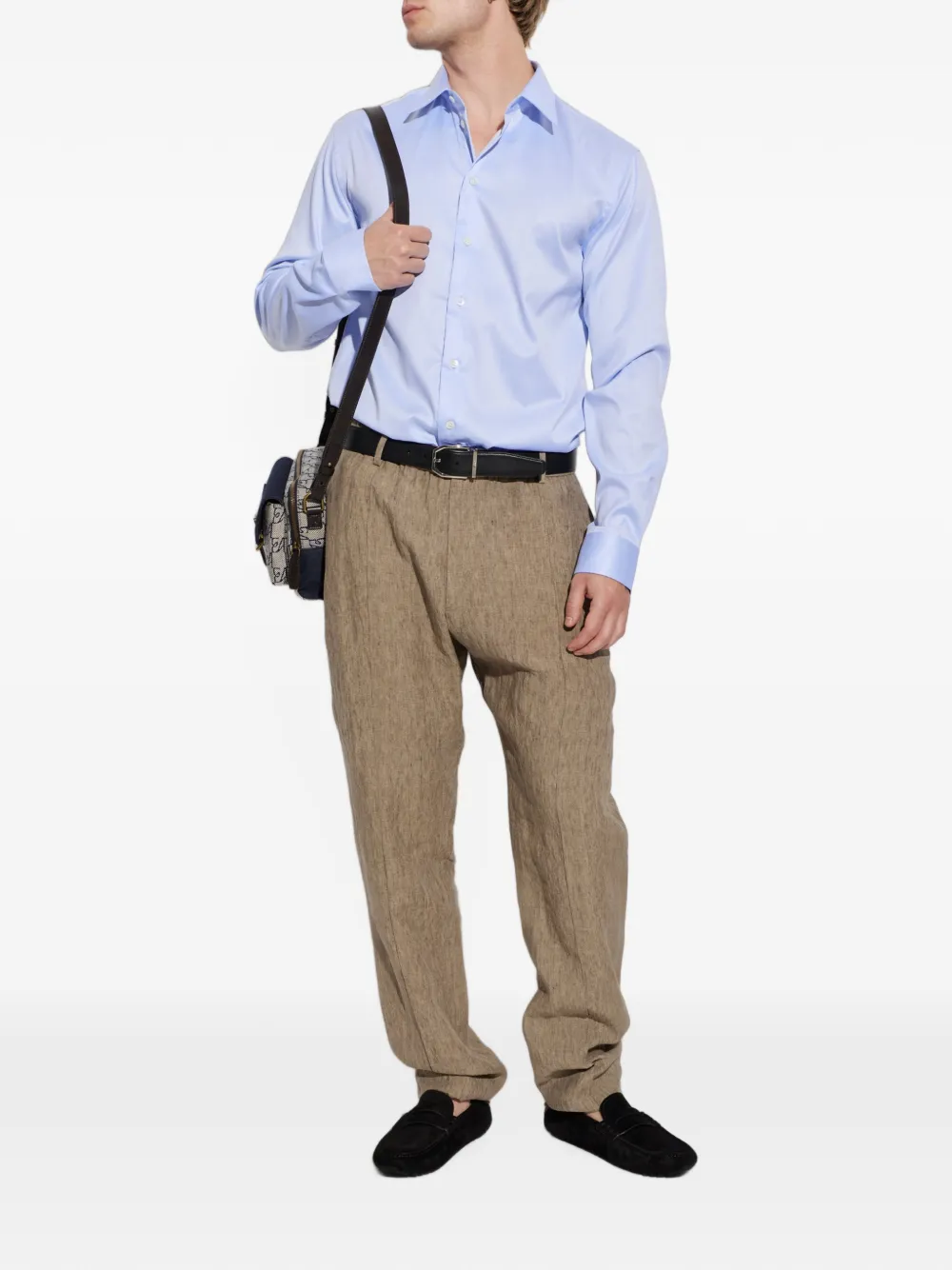 Emporio Armani Broek met gestikte naad Beige