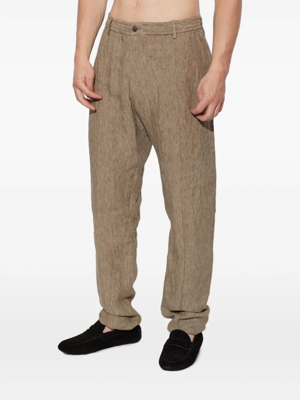 Emporio Armani Broek met gestikte naad Beige