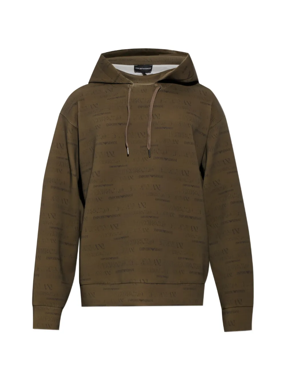 Emporio Armani monogram-print hoodie - Verde