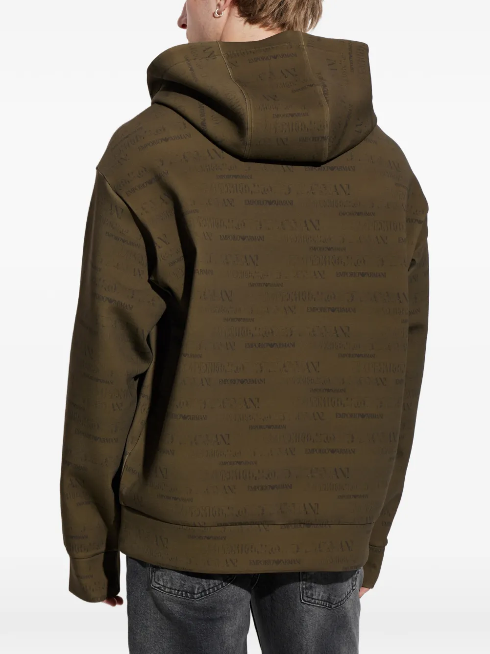 Emporio Armani Hoodie met monogramprint Groen