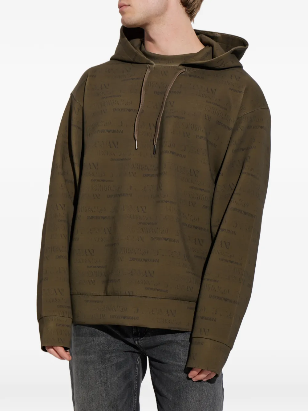 Emporio Armani Hoodie met monogramprint Groen