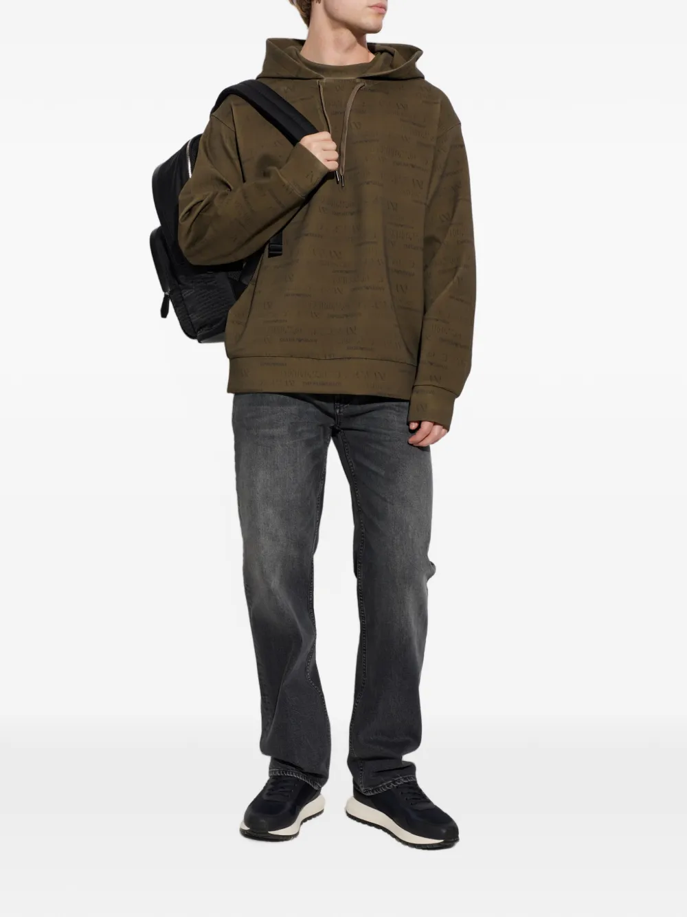 Emporio Armani Hoodie met monogramprint Groen