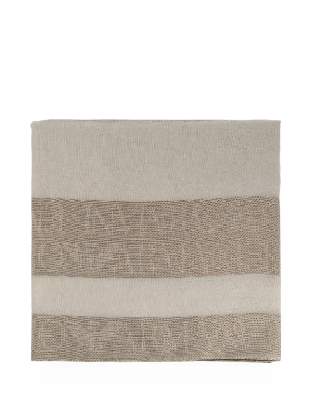 Emporio Armani logo-jacquard frayed scarf - Toni neutri
