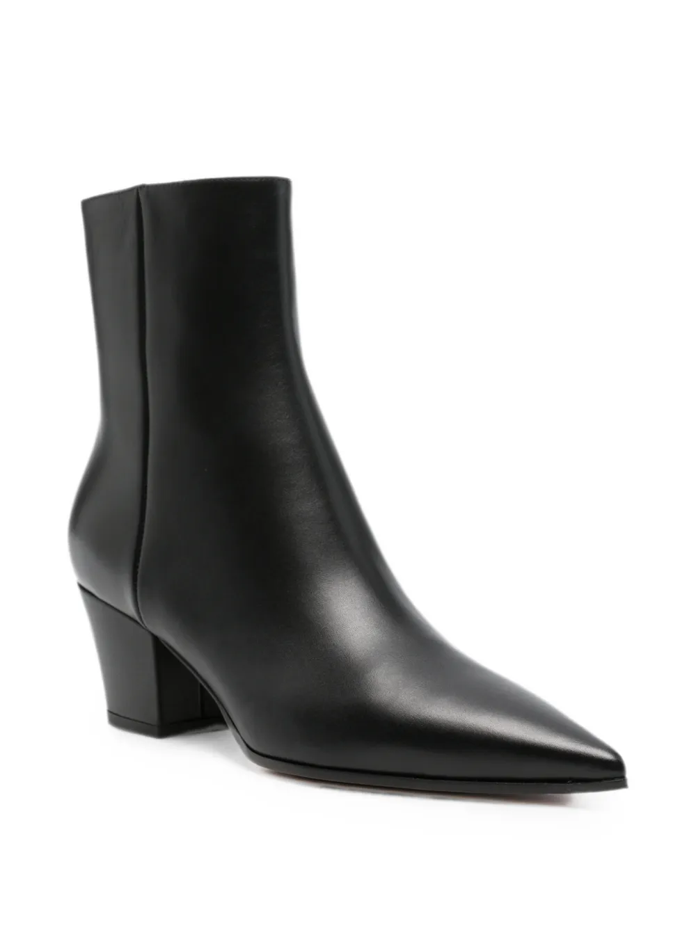 Gianvito Rossi pointed-toe block-heel ankle boots Zwart