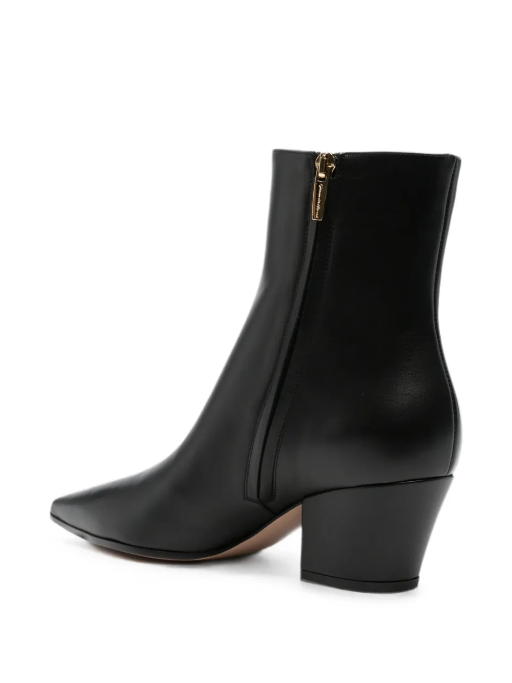 Gianvito Rossi pointed-toe block-heel ankle boots Zwart