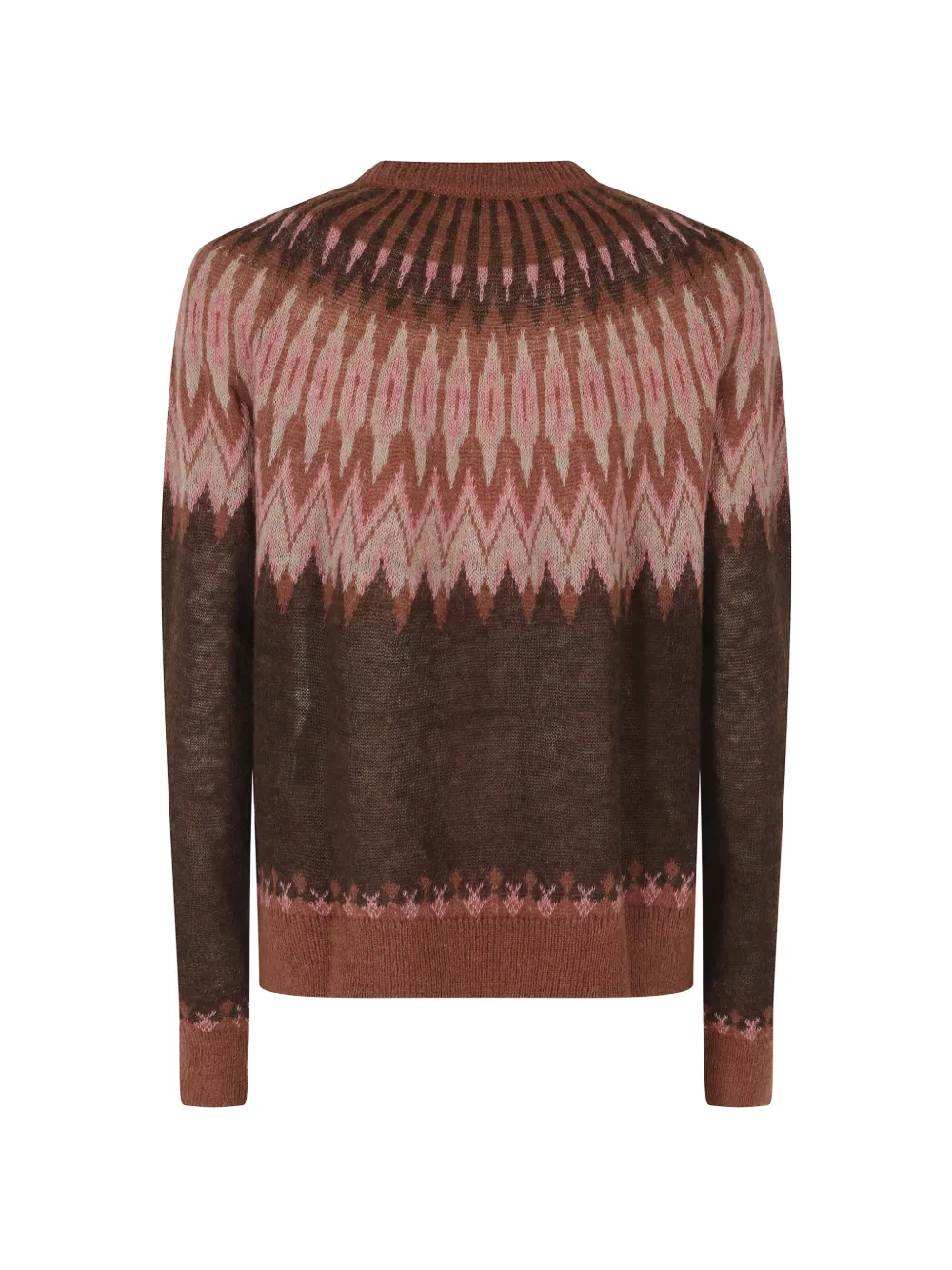 Roberto Collina Trui met Fair Isle-patroon Bruin