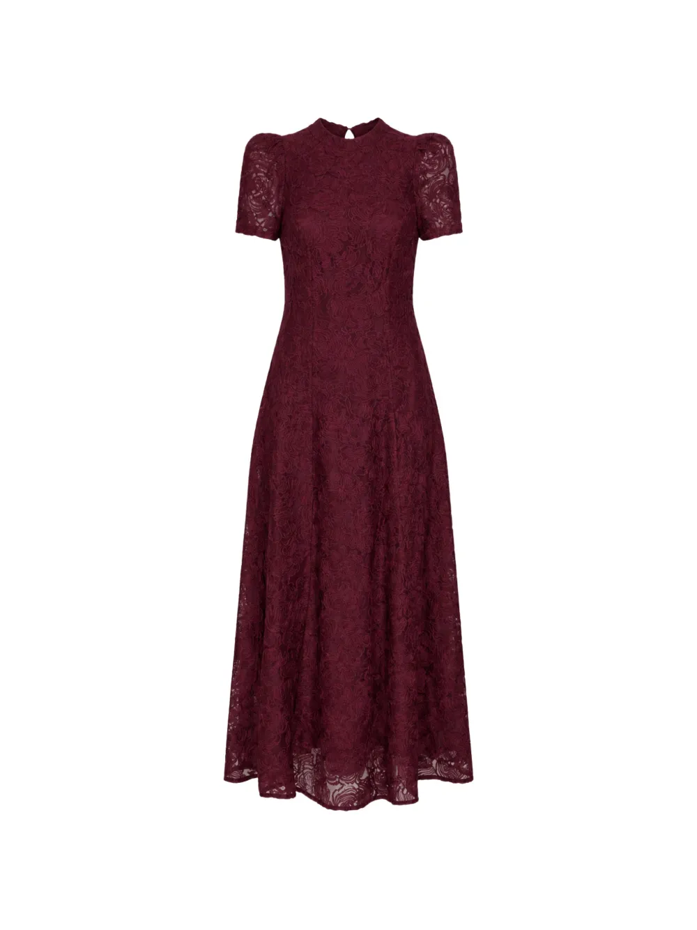 ROTATE BIRGER CHRISTENSEN floral-mesh flared maxi dress - Rosso