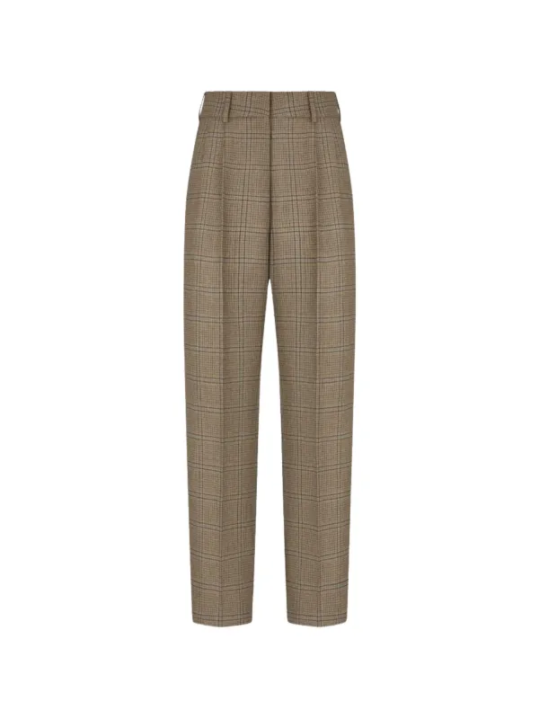 BLAZÉ Milano Fox Saona Check-pattern Trousers in Neutrals