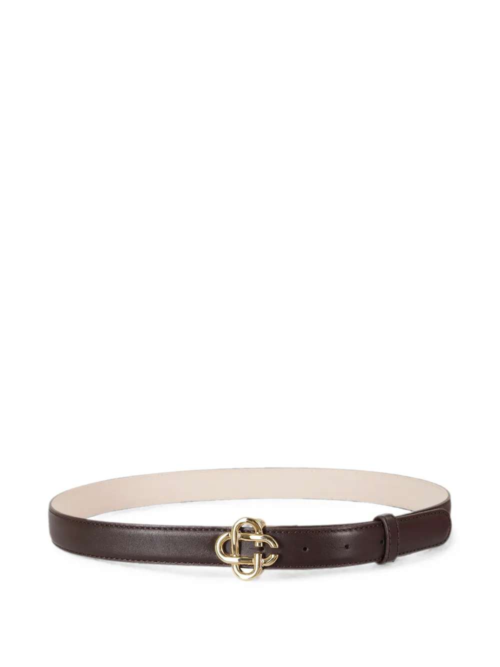 Casablanca monogram leather buckle belt - Brown