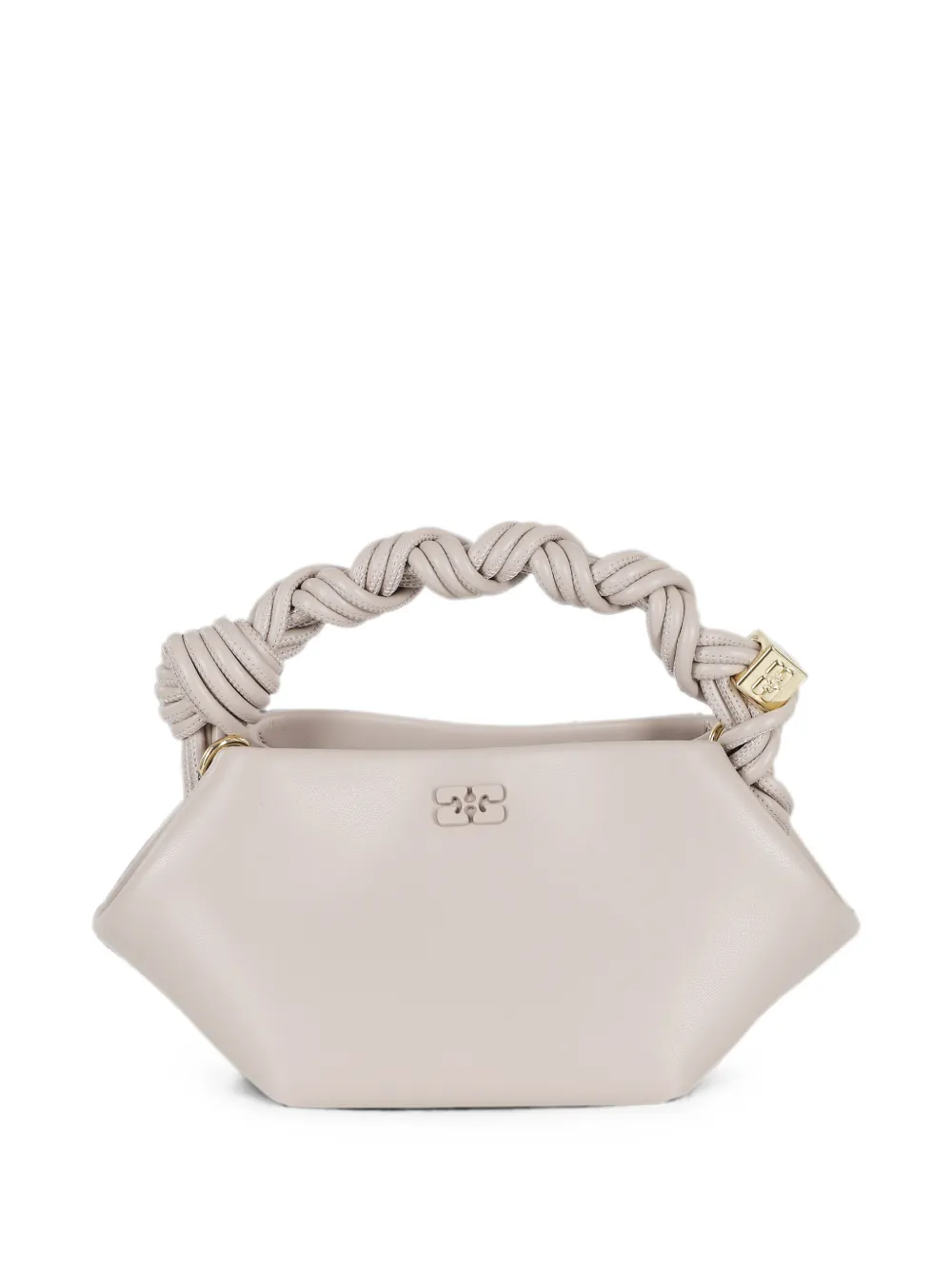 GANNI Mini Bou braided-handle tote bag - Toni neutri
