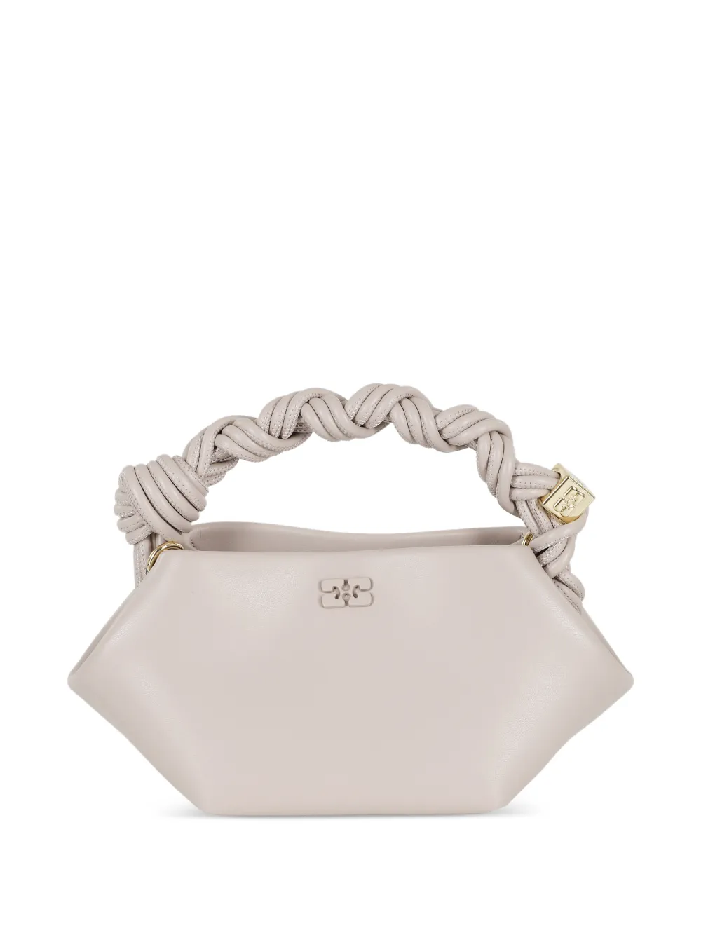 GANNI Mini Bou braided-handle tote bag - Toni neutri