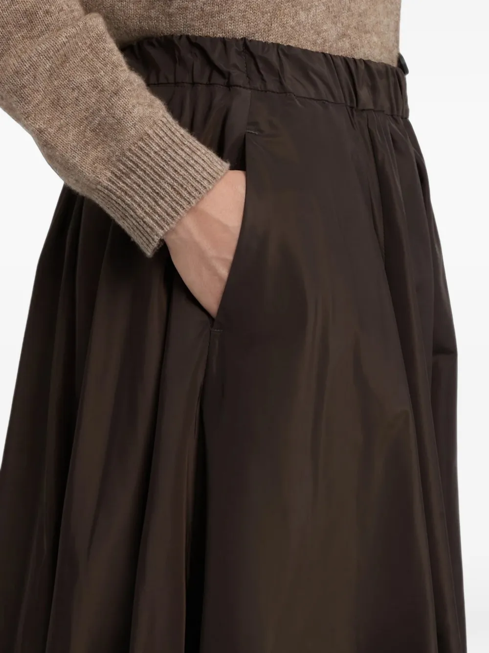 ASPESI Midi-rok met elastische tailleband Bruin
