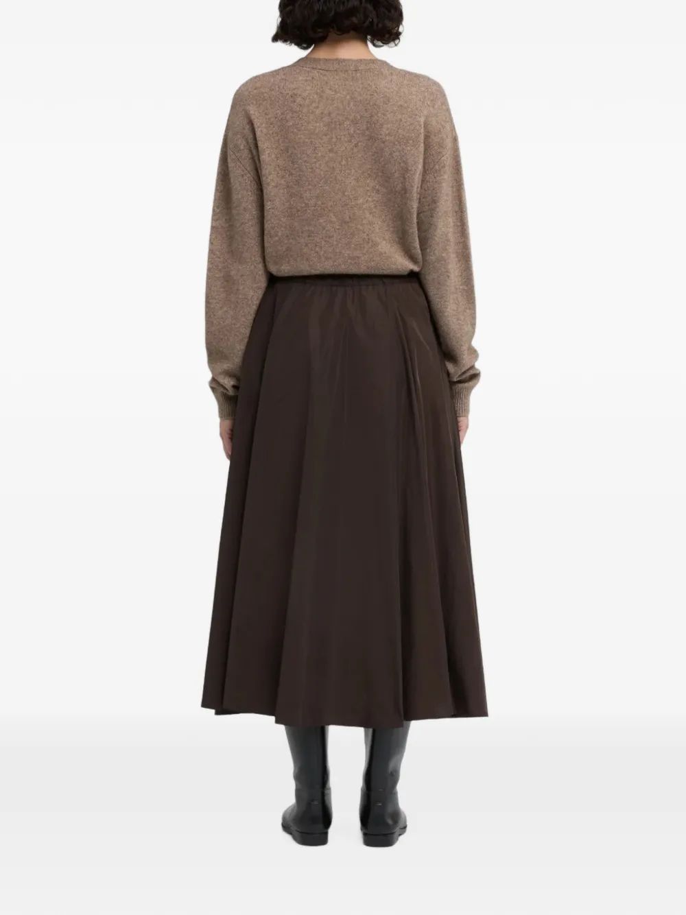 ASPESI Midi-rok met elastische tailleband Bruin