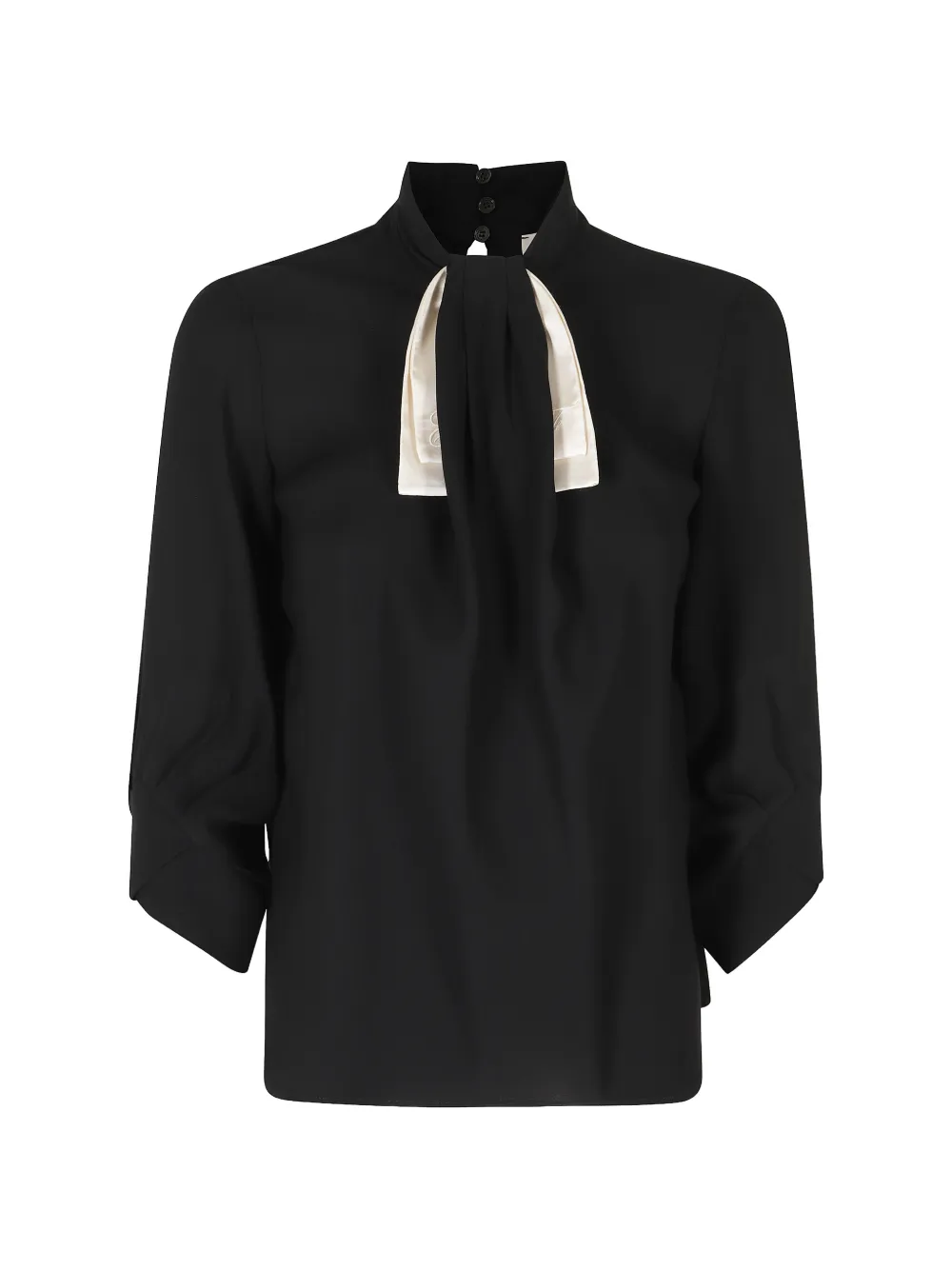 Elisabetta Franchi bow-detail high-neck blouse - Nero