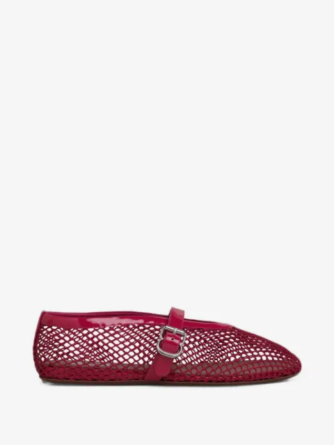 Alaïa fishnet buckled ballet flats